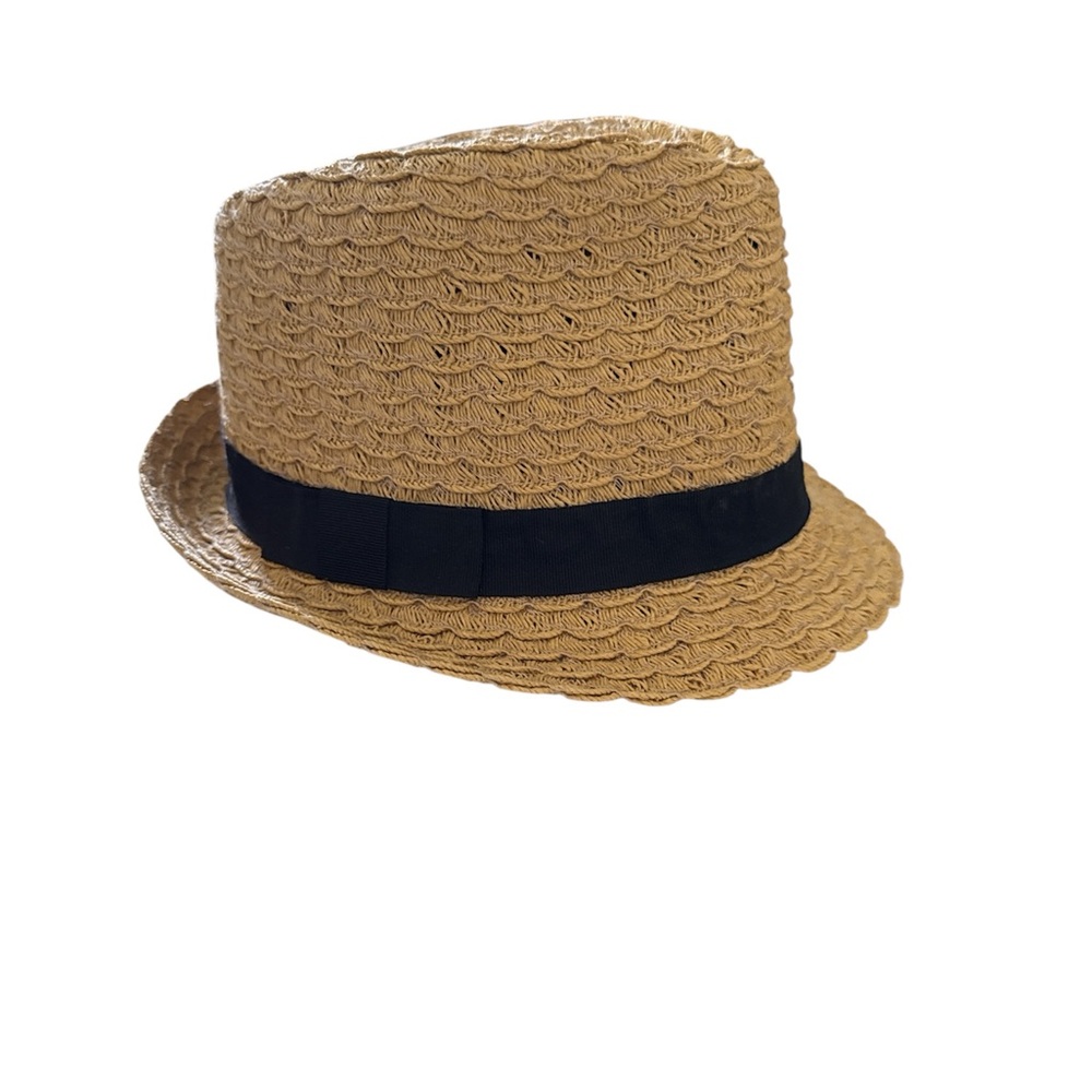 APT 9 Womens Woven Straw Fedora Hat
Tan With Black Band Summer Like New